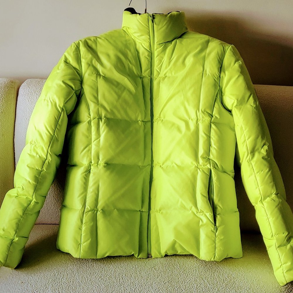 DKNY Jeans full zip neon yellow jacket, size L